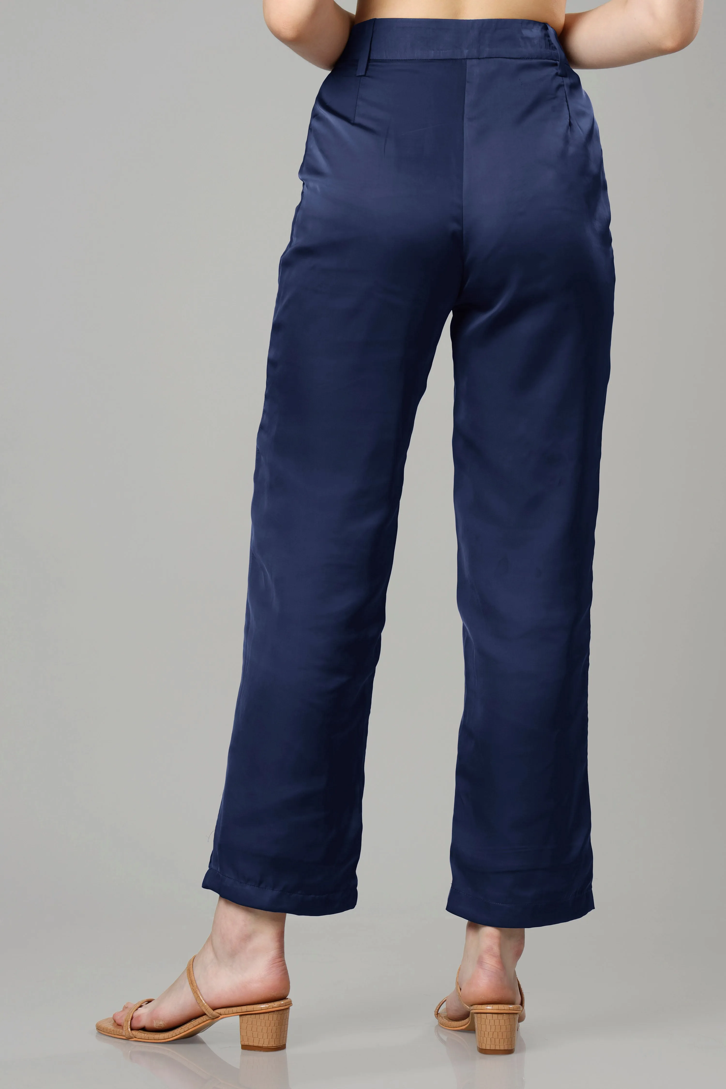 Luxurious Navy Blue Ladies Bottom Wear